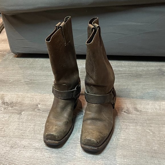 Frye Women's Harness 12R Leather Boots - Tan - US 8 - Picture 2 of 10